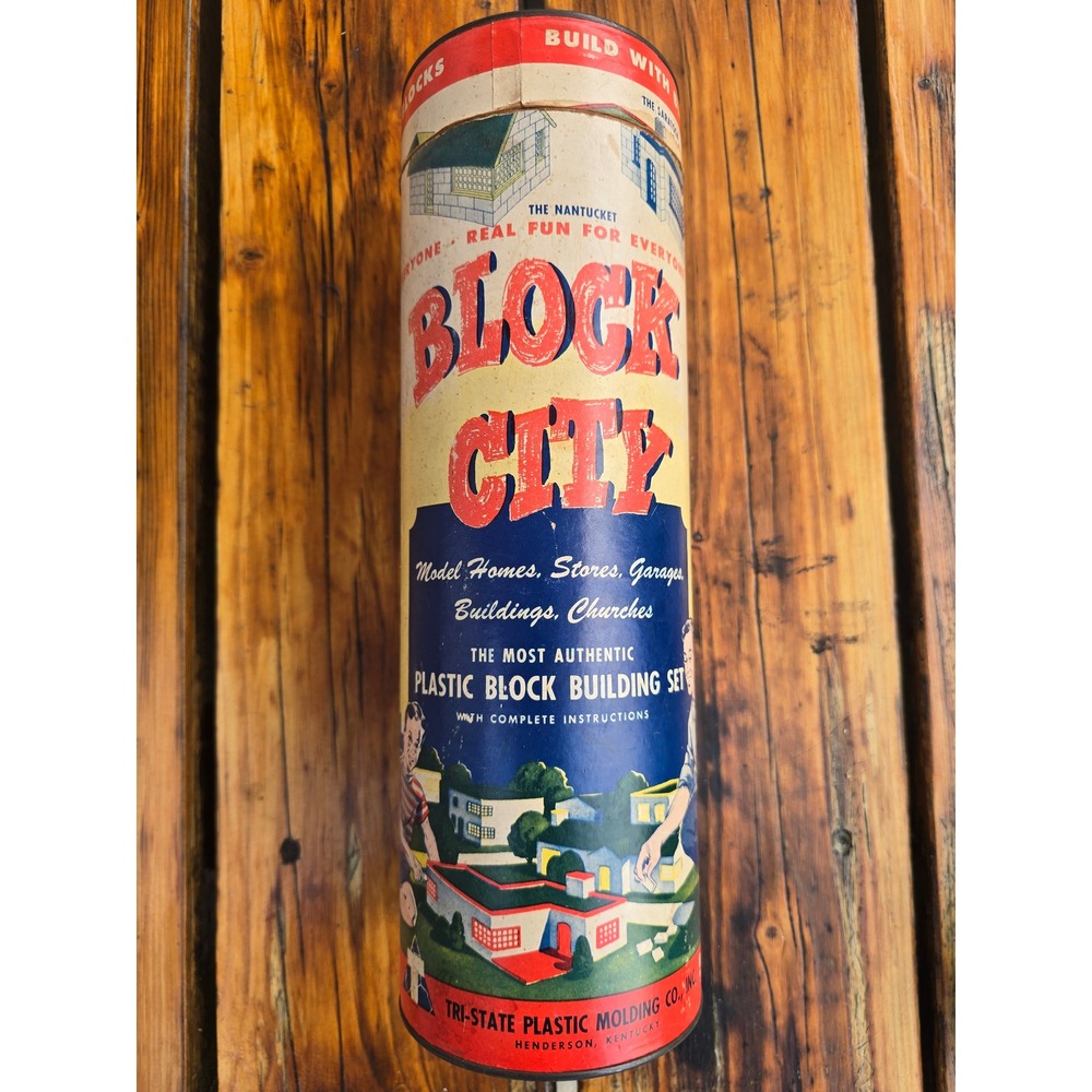 Vintage Block City No. B 300 Plastic Building Set Tri-State Molding Co 1950s
